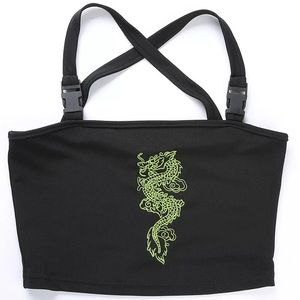 Dragon print crop top